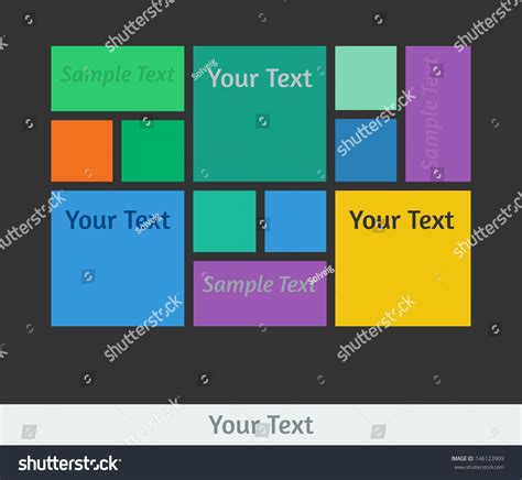 Vector User Interface Template Colorful Squares Stock Vector Royalty