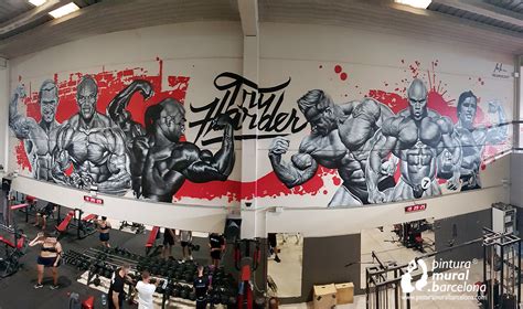 Mural Graffiti Gym Bodybuilding Pintura Mural Barcelona® Mateo Lara