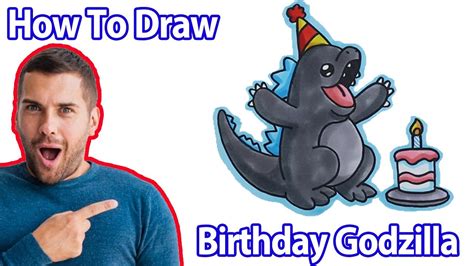 How To Draw A Birthday Godzilla From Artland Godzilla Drawings