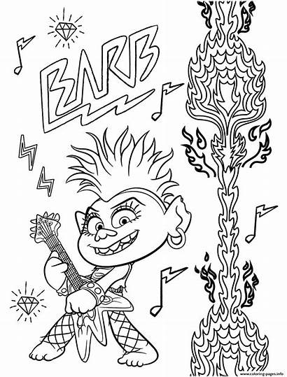 Trolls Barb Coloring Queen Tour Printable Poppy