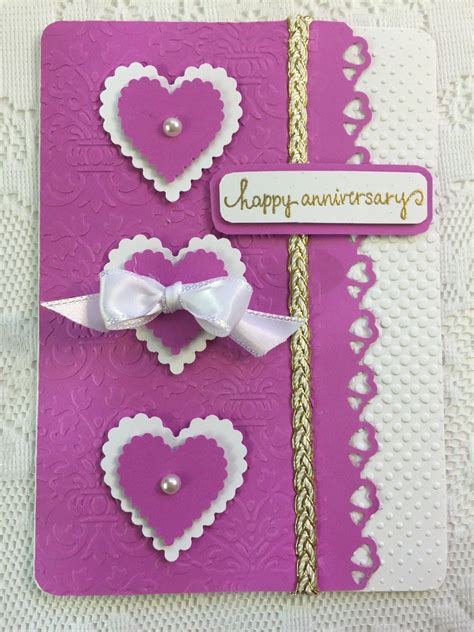 Anniversary Greeting Card Handmade Elegant Etsy Valentines Cards