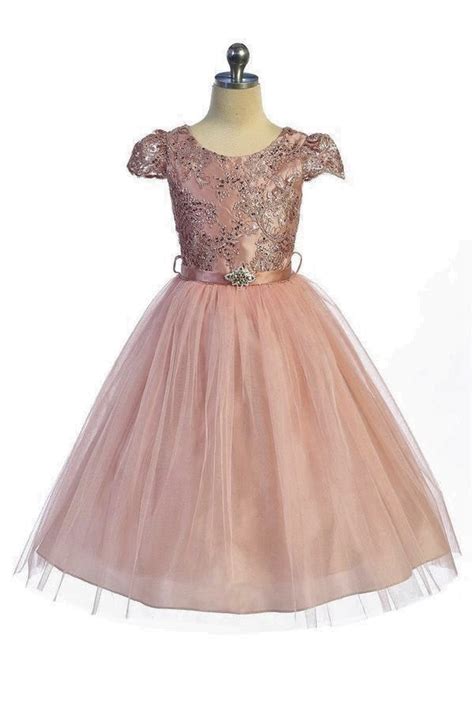 Dusty Pink Glitter Princess Dress Uptown Kids