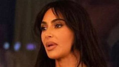 Kim Kardashians Frail Frame Drowns In Pink Leather Dress As She