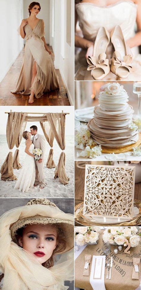 Tropical Elegant Beige Wedding Color Ideas With Invitations Boho