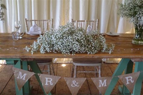 Gypsophila Top Table Arrangement Wedding Flowers Table Arrangements