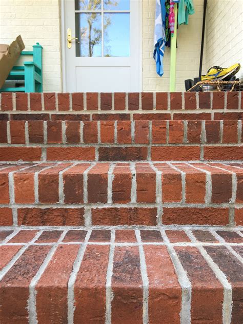 Red Brick Stairs And Accents With An Off White House A Great Exterior