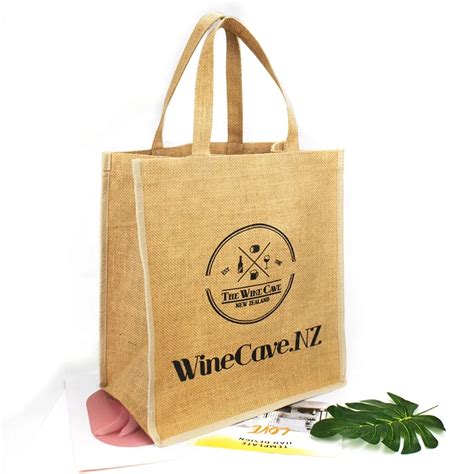 Custom Logo Printed Large Tote Burlap Market Bag Eco Natural Recycled