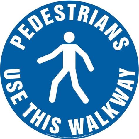 Pedestrians Use This Walkway Sign With Icon Round