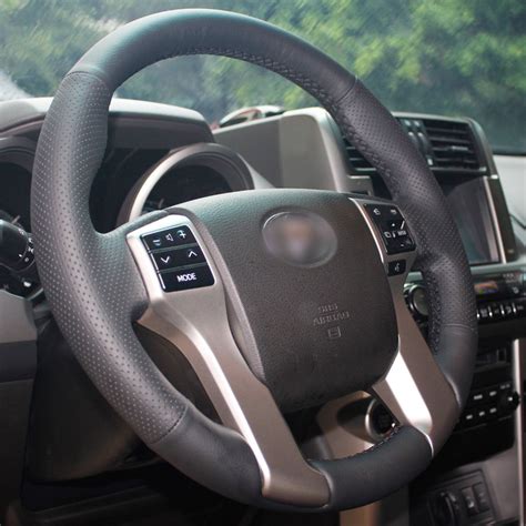 Loncky Black Genuine Leather Custom Fit Oem Car Steering Wheel Cover