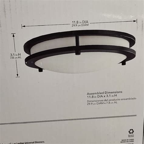 Hampton Bay Flaxmere 12 In Dimmable LED Flush Mount Ceiling Light
