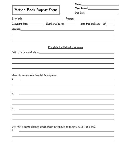 4th grade book report *please select a fiction book as the focus of this book report. Middle school book report brochure. 6th Grade | 7th Grade ...