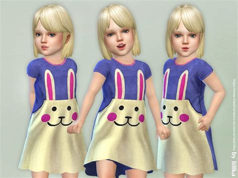 The Sims Resource Bunny Pocket Dress By Lillka • Sims 4 Downloads