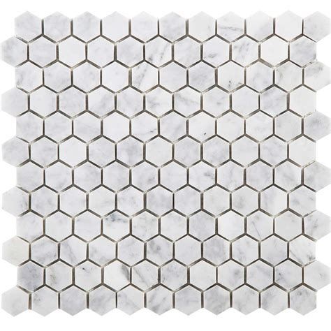 Buy Diflart Carrara Italian White Bianco Carrera 1 Inch Hexagon Marble