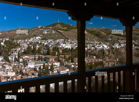 Albaicin Quarter And Sacromonte From The Alhambra Granada Region Of