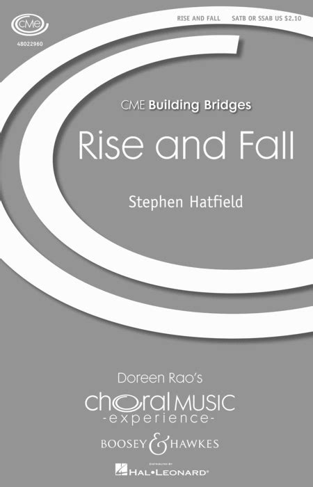 Rise And Fall By Stephen Hatfield Octavo Sheet Music For Choir