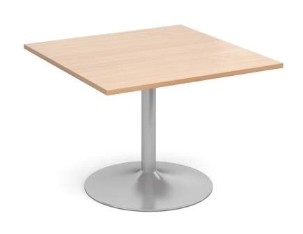 Accent your living room with a coffee, console, sofa or end table. Entry level square extension table on trumpet base