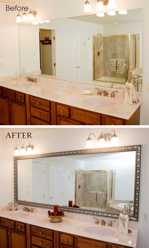A Large Plate Glass Bathroom Mirror Goes From Bare To Beautiful In