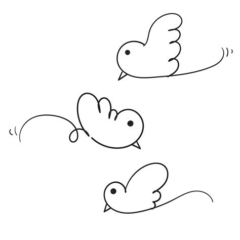 Hand Drawn Doodle Bird Illustration Icon For Your Design Or Social
