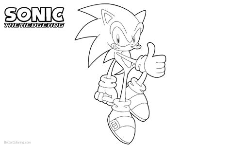 There is a range of difficulty from simple pictures for preschoolers and young children to color in to more challenging. Sonic The Hedgehog Coloring Pages Thumb Up - Free ...