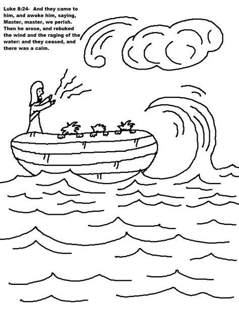 Jesus Calms The Storm Coloring Pages Coloring Home