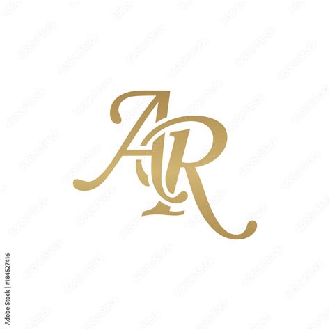 Initial Letter Ar Overlapping Elegant Monogram Logo Luxury Golden