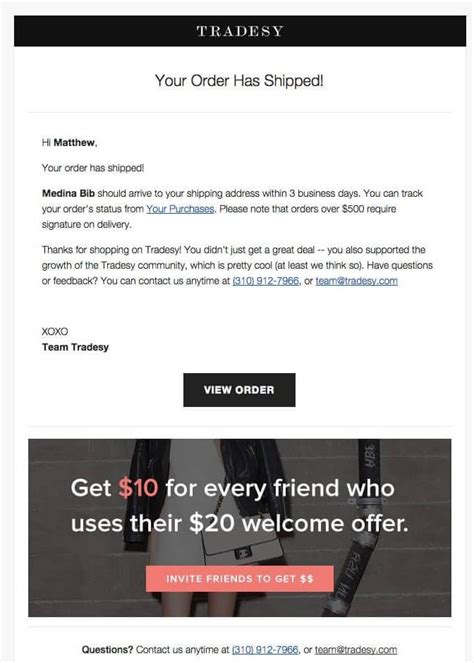 Order Confirmation Email 20 Amazing Templates And Examples