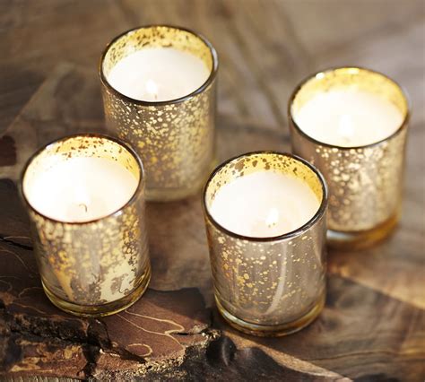 Mercury Glass Votive Candle Set Of 6 Pottery Barn