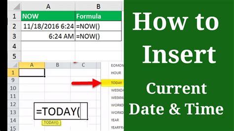 How To Insert Current Date And Time In Excel Lesson 6 Youtube