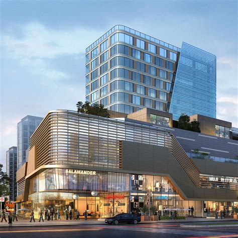 The walkways may be enclosed. 3D modular skyscraper City Shopping Mall | CGTrader
