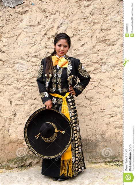 Beautiful Mexican Woman In Traditional Outfit Stock Image