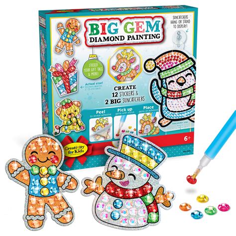 Creativity For Kids Big Gem Diamond Painting Holiday Kit Child