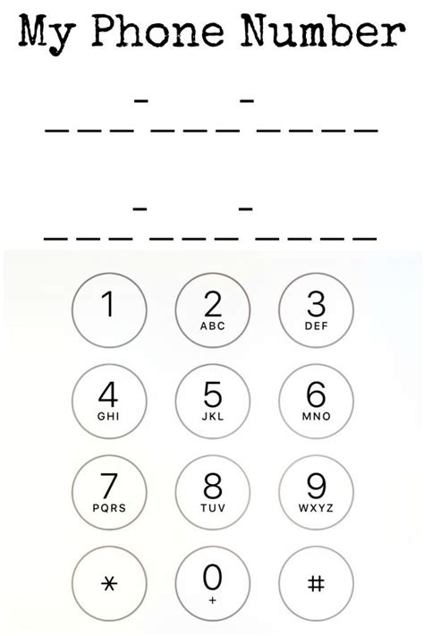 Free Printable Phone Number Worksheets
