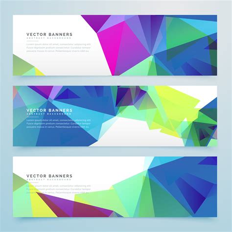 Abstract Polygonal Banners Set With Geometric Shapes Download Free