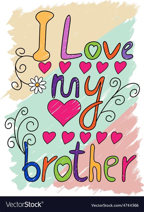I Love My Brother T Shirt Typography Royalty Free Vector