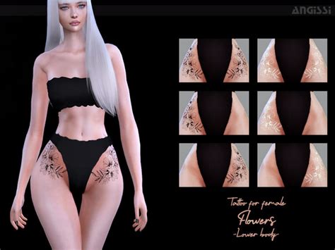 Angissis Tattoo For Female Flowers Lower Body Sims 4 Female Sims