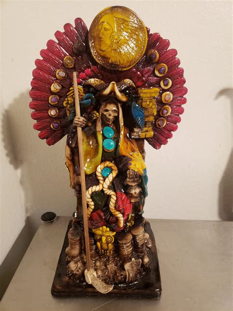 Santa Muerte Aztec Statue 15 Inches Imported From Mexico Etsy