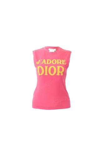 christian dior pink and yellow j adore dior logo print sleeveless tank top jadore tokyo roses