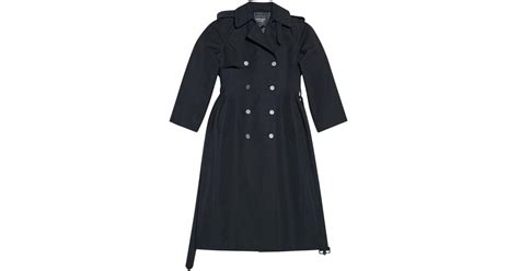 Balenciaga Pussy Bow Double Breasted Trench Coat In Black Lyst Australia