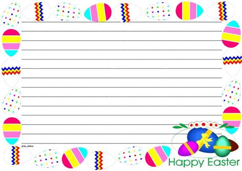 Easter Themed Lined Paper And Pageborders For Writing Composition