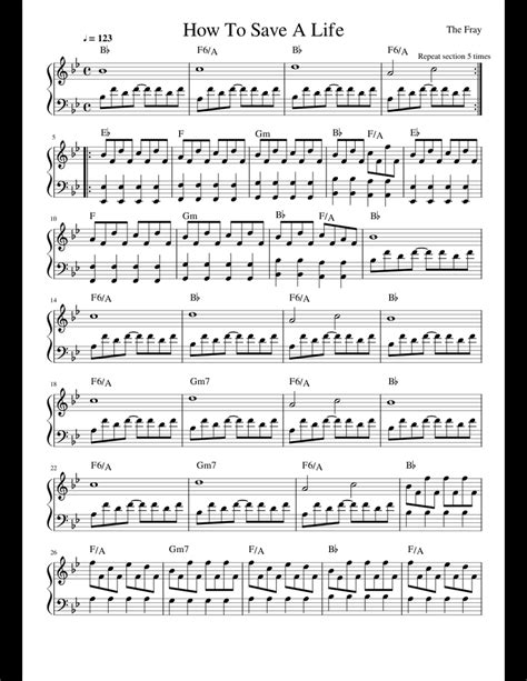 How To Save A Life Sheet Music For Piano Download Free In Pdf Or Midi