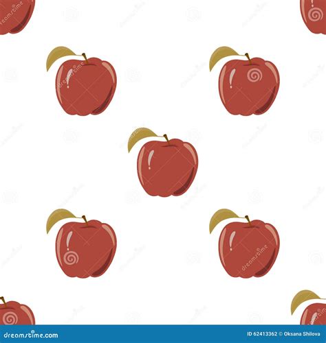 Seamless Texture With A Pattern Of Red Apples Stock Vector