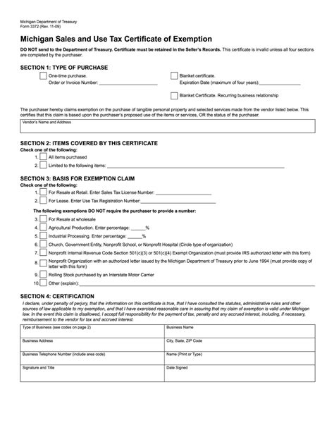 Michigan Tax Exempt Form 2023 Fill Out And Sign Online Dochub