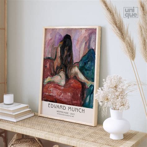 Edvard Munch Poster Weeping Nude Vintage Art Print Mid Etsy