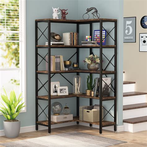 Buy Tribesigns 5 Shelf Corner Bookshelf Large Modern Corner Bookcase