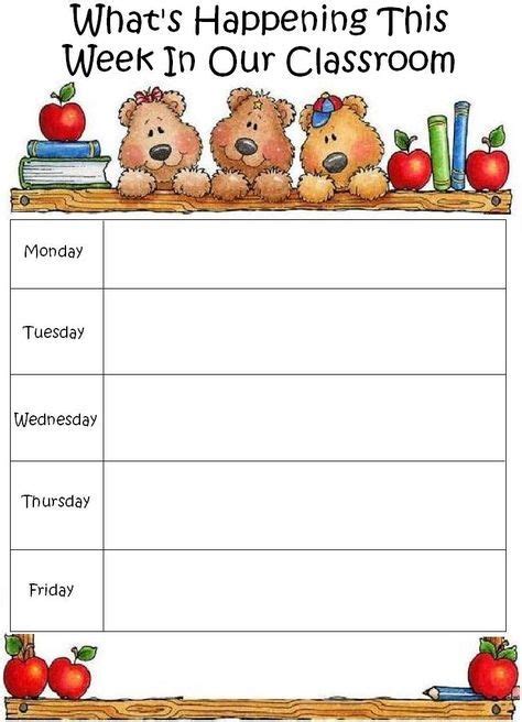 Blank Lesson Plan Sheets Whats Happening This Week In Our Classroom