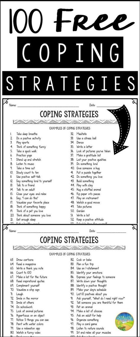 100 Free Coping Strategies Coping Skills Counseling Activities