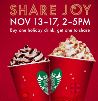 Leave a reply cancel reply. Starbucks: Buy One, Get One Free Holiday Drinks (November ...