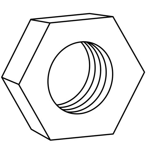 Free Clipart Hex Nut For Bolts Ecloud