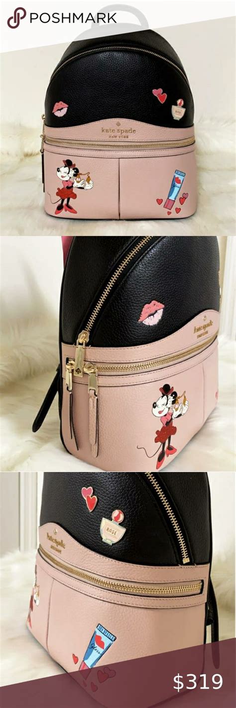 ⚜disney Kate Spade Minnie Mouse Medium Backpack Kate Spade Leather