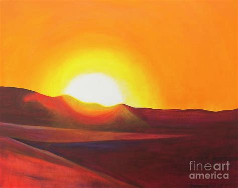Sunrise In Desert Painting By Barbara Klimova
